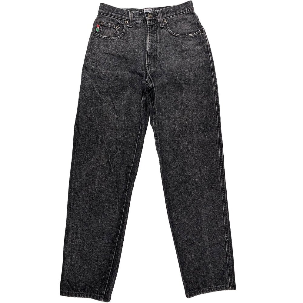 Vintage Made in USA Moschino Jeans faded black tapered denim womens 27x30